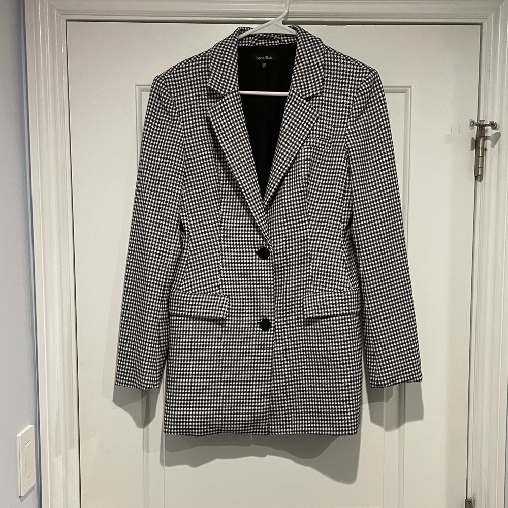 Lea & Viola Classic Black and White Gingham Blazer